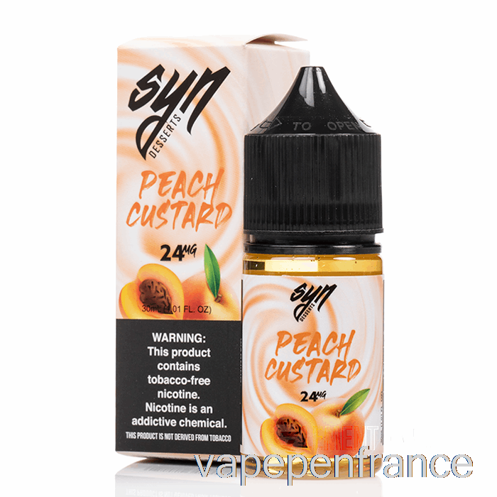 Crème Anglaise Aux Pêches - Sels Synthétiques - 30 Ml 24 Mg Stylo Vape